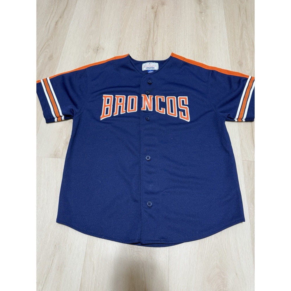 Denver Broncos Jersey Mens Medium Starter NFL Football Vintage 90s Blue Baseball